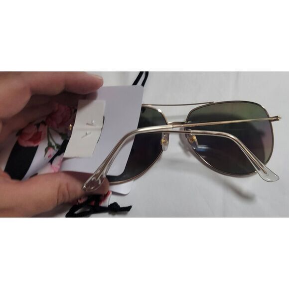 Foster Grant NEW WOMENS GOLD FRAME SUNGLASSES with Rainbow Lenses and Floral Pou - Picture 8 of 9